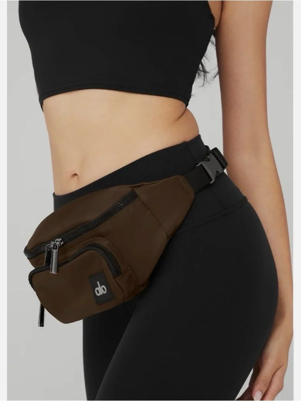 ALO Yoga Brown Nylon Sling Belt Bag